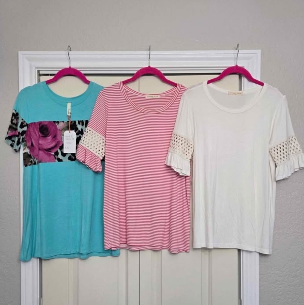 Women's Assorted Tops - Blue, Pink, and White